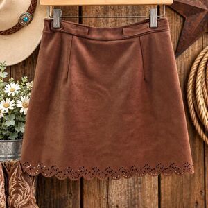 Runaway-the-label Women's Brown Suede Skirt